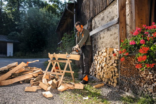 Stihl store wooden sawhorse